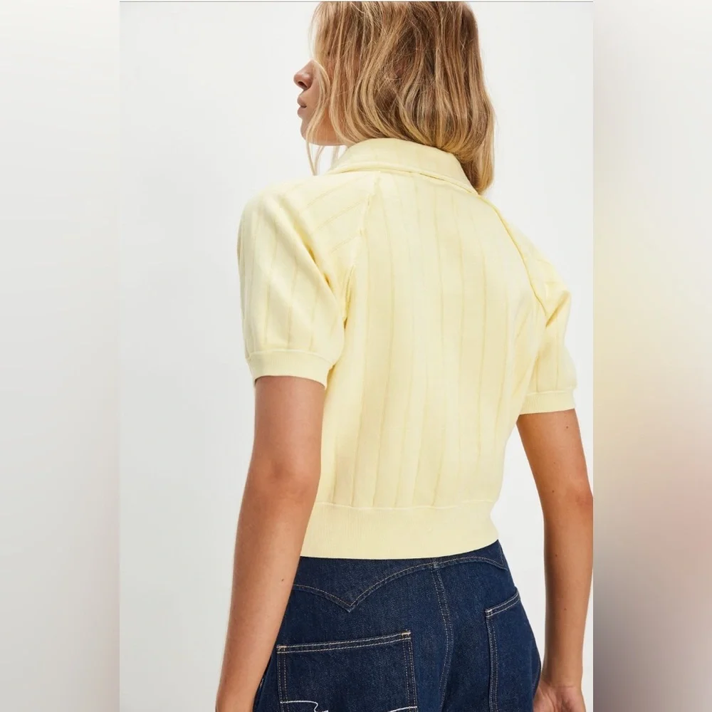 On Point Sweatshirt Polo Free People In Butter - Picture 2 of 5